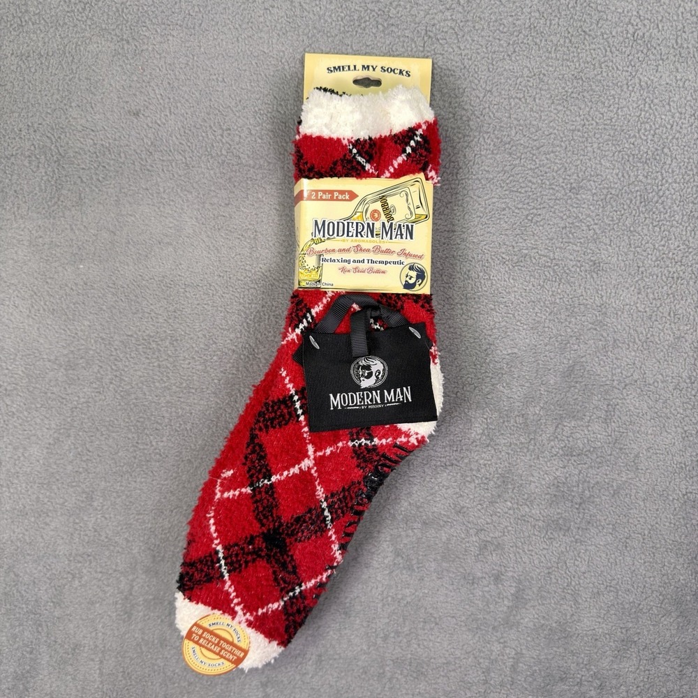Modern Man by Aromasoles Bourbon & Shea Butter Infused Non-Skid 2 Pair Of Socks